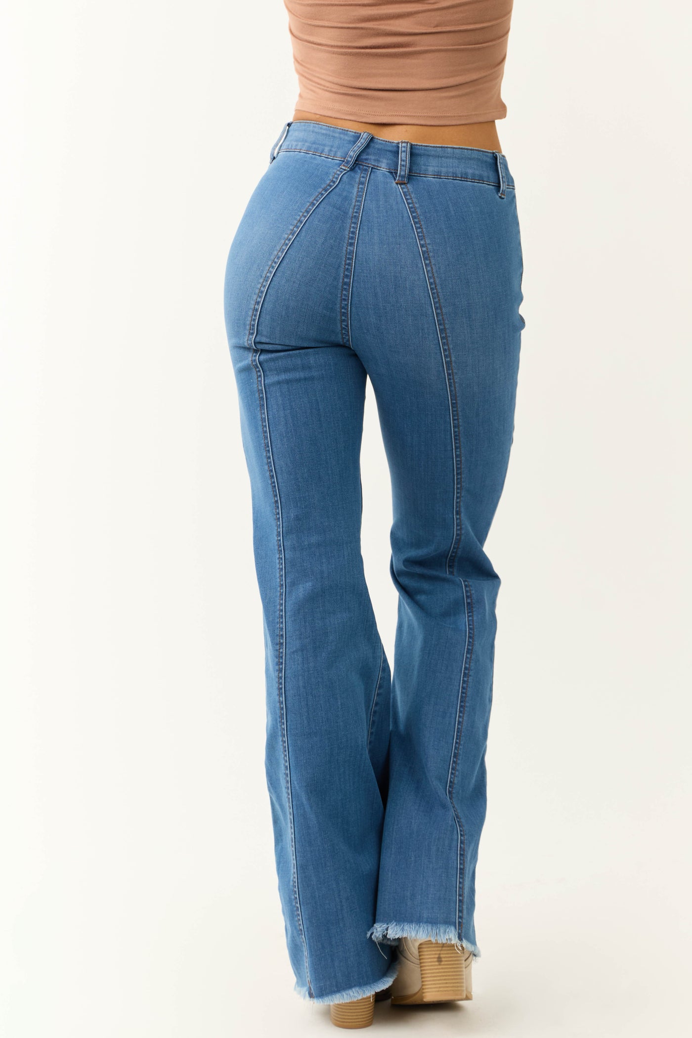 Rewash Medium Wash High Rise Flare Jeans