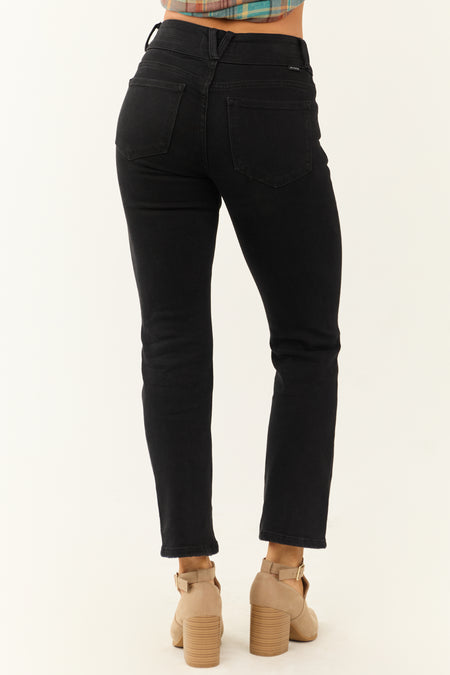 Risen Black High Rise Distressed Ankle Jeans