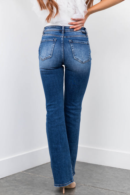 Risen Medium Wash Mid Rise Bootcut Jeans