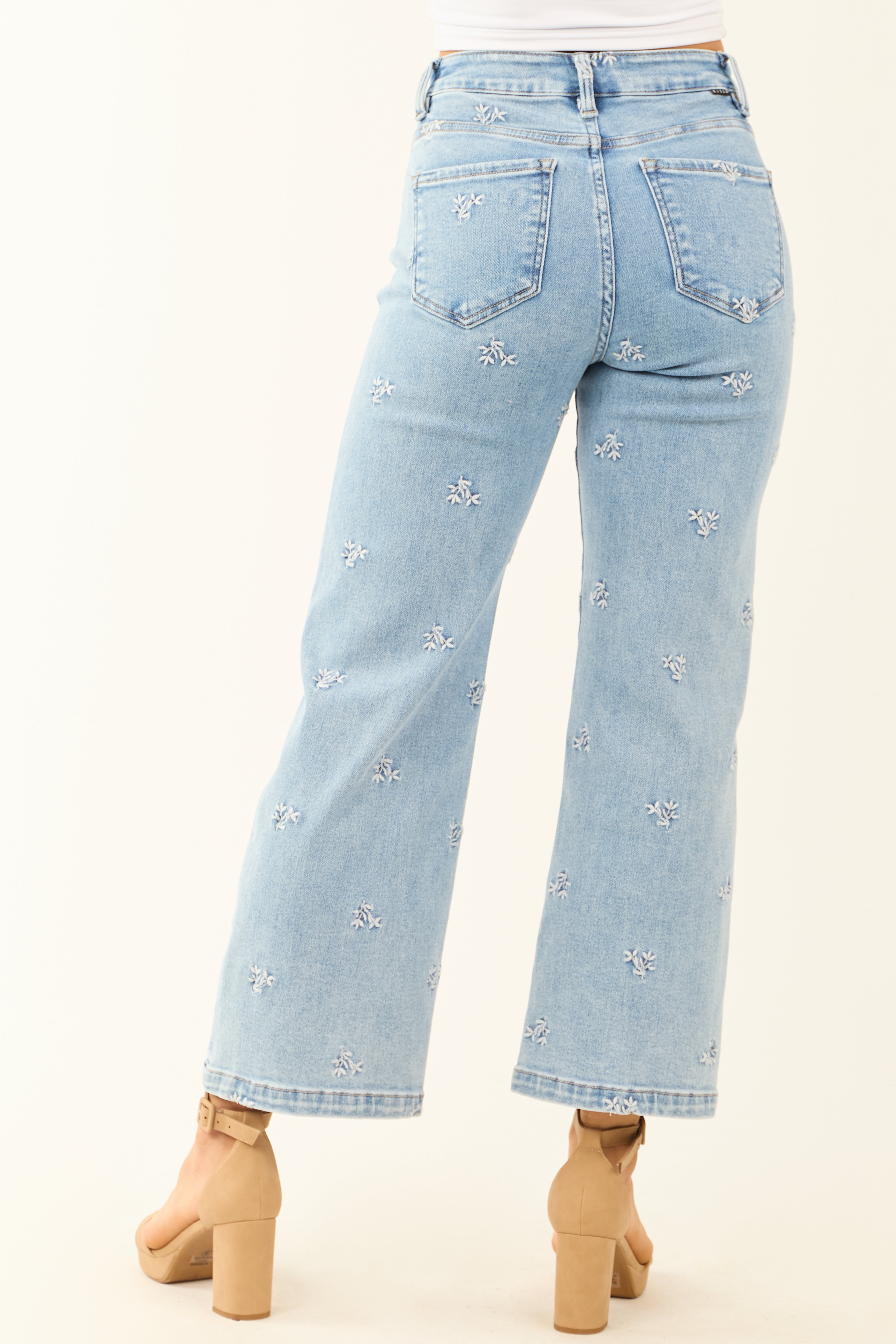 Risen Tummy Control Embroidered Stretchy Jeans