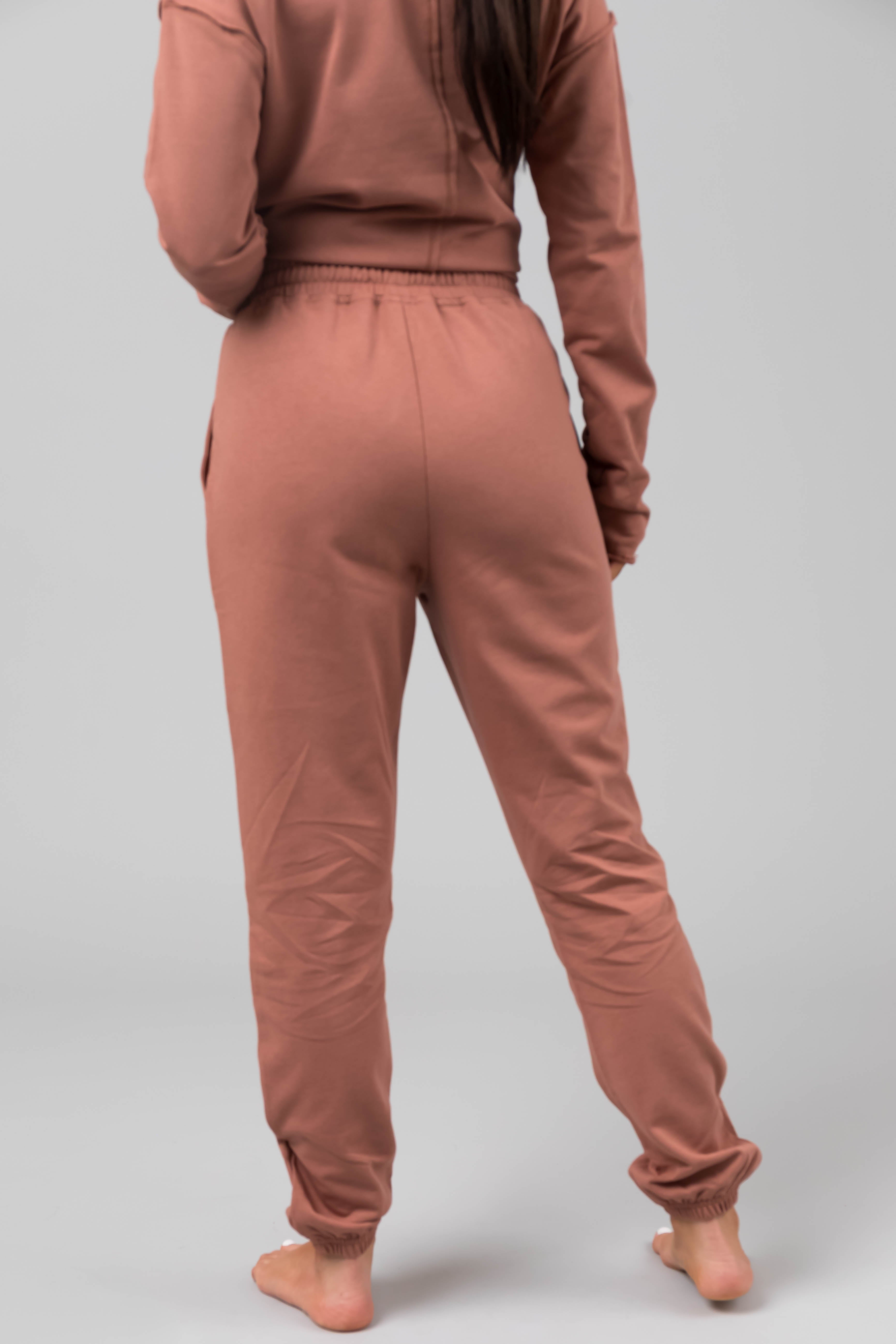 Rose Taupe Star Pattern Jogger and Top Set