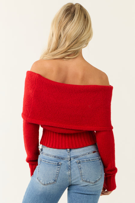 Ruby Off the Shoulder Overlay Knit Sweater