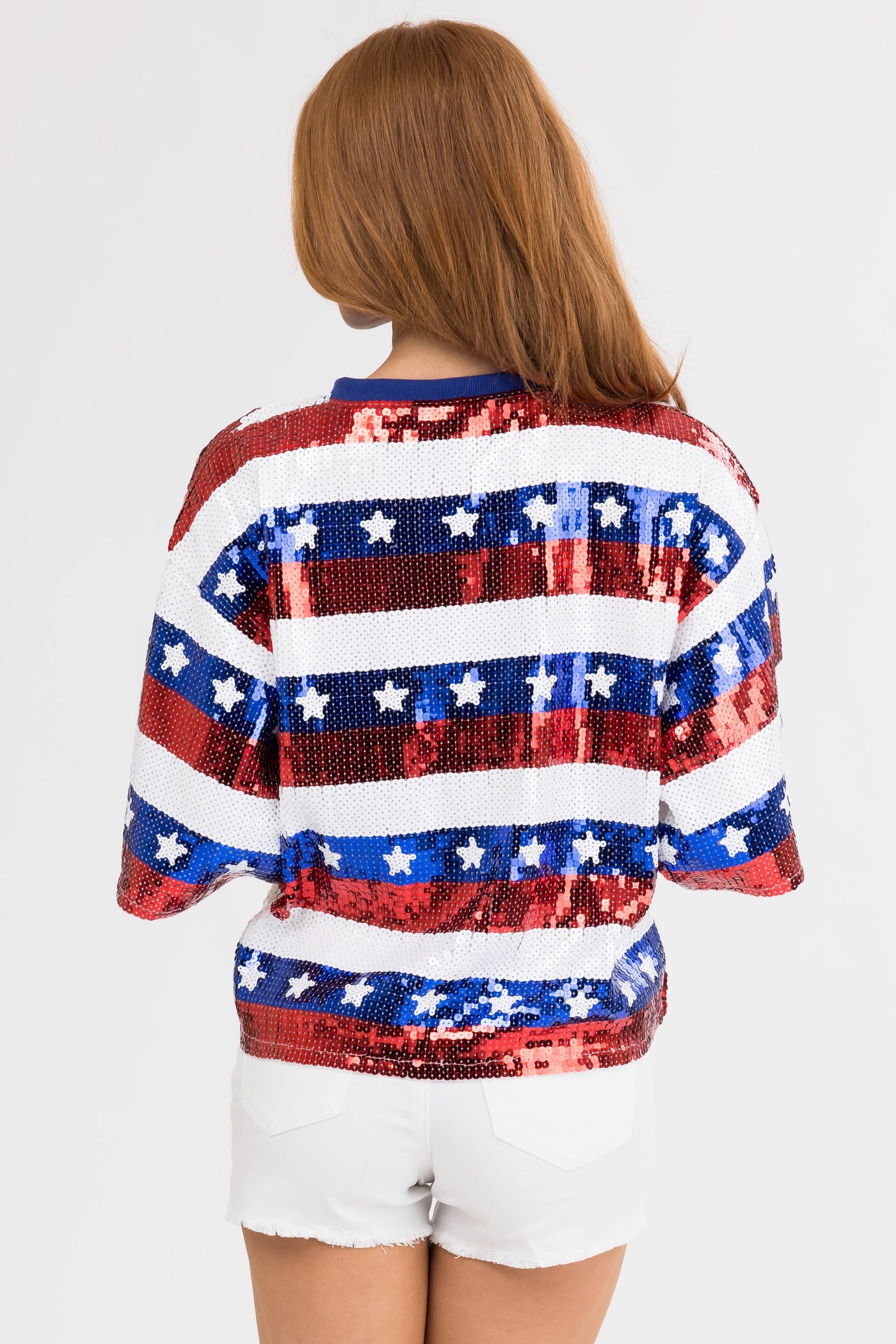Ruby Sequin Stars and Stripes Casual Top