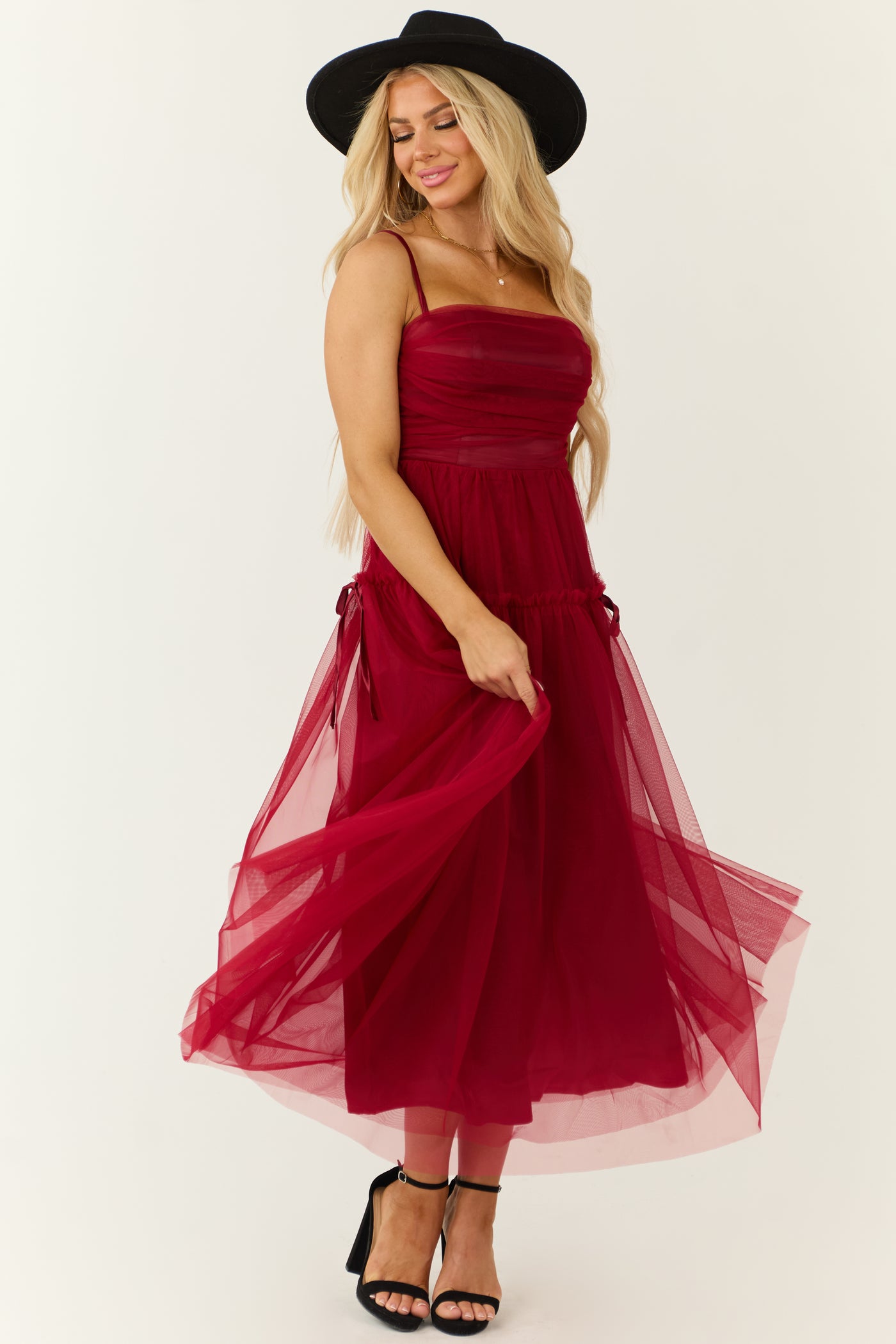 Ruby Square Neck Ruched Maxi Dress