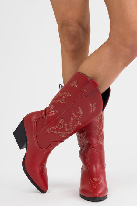 Ruby Embroidered Tall Western Boots