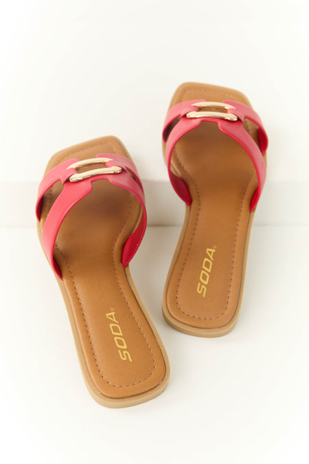 Ruby Gold Buckle Open Toe Sandals