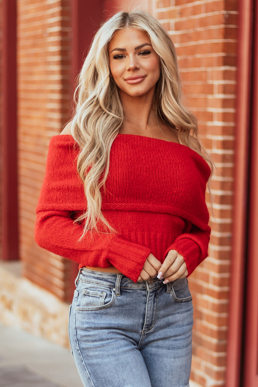 Ruby Off the Shoulder Overlay Knit Sweater