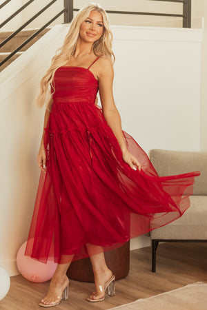 Ruby Square Neck Ruched Maxi Dress