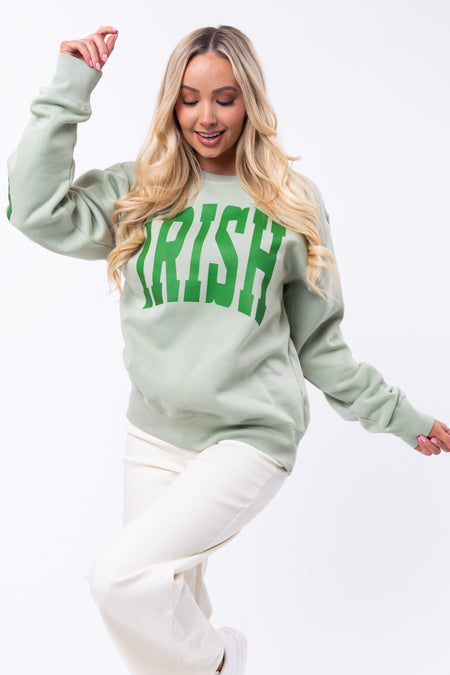 Sage 'Irish' Clover Elbow Patch Sweatshirt