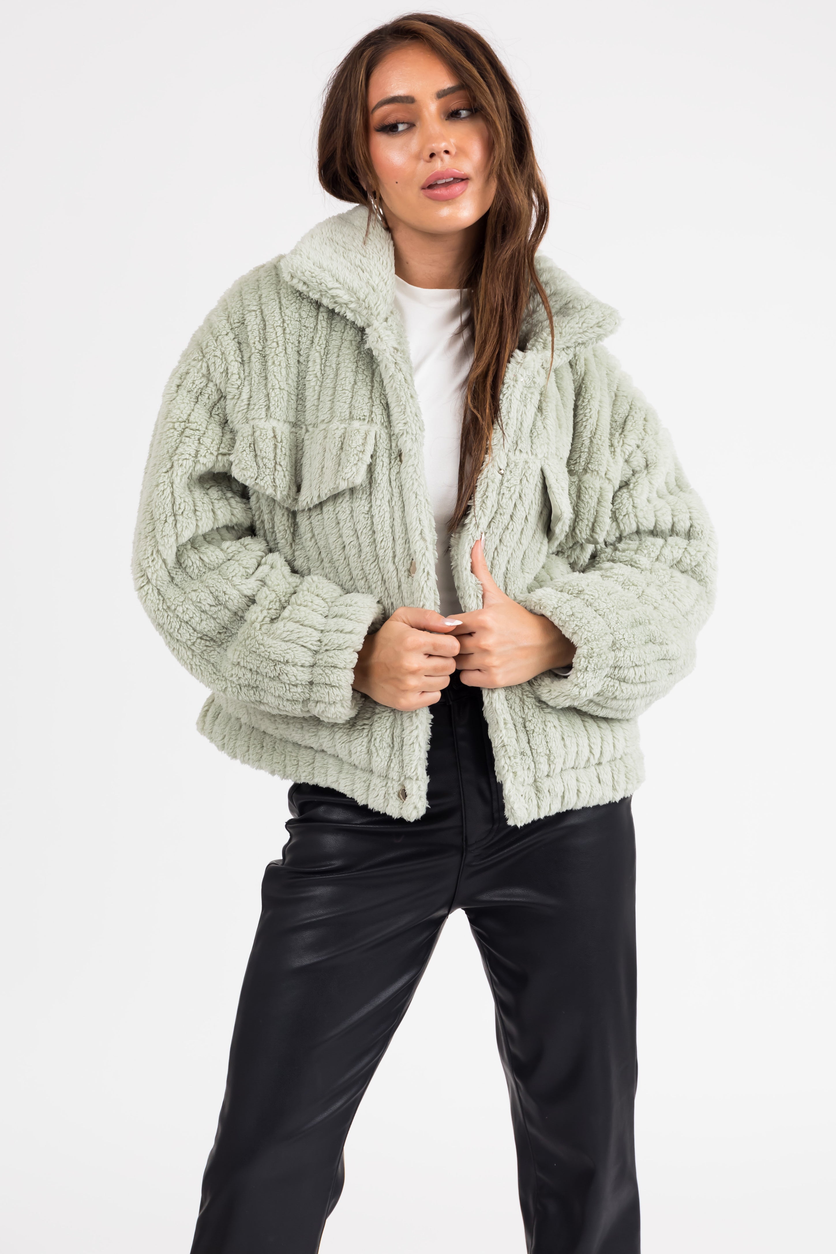 Sherpa button cheap down jacket