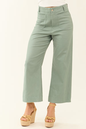 Sage Soft Washed Wide Leg Denim Jeans