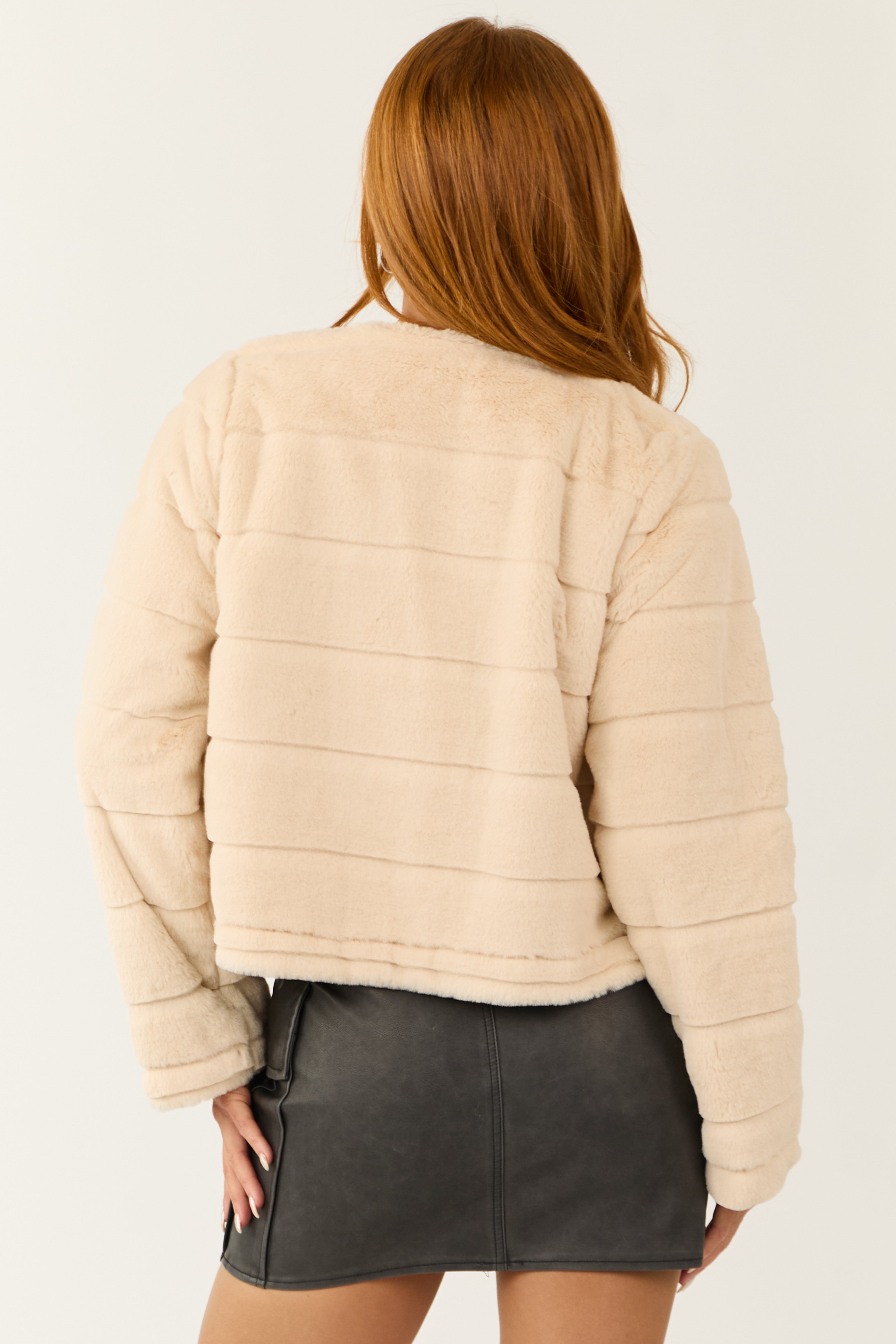 Sand Fuzzy Soft Long Sleeve Jacket