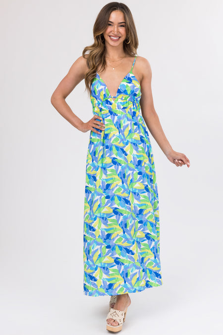 Sapphire Open Back Sleeveless Maxi Dress