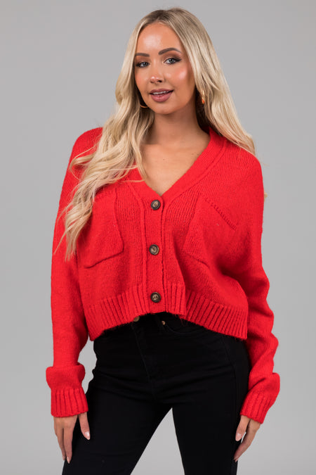 Scarlet Button Up Long Sleeve Cardigan