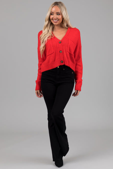 Scarlet Button Up Long Sleeve Cardigan