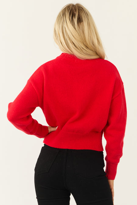 Scarlet High Neck Long Sleeve Knit Sweater