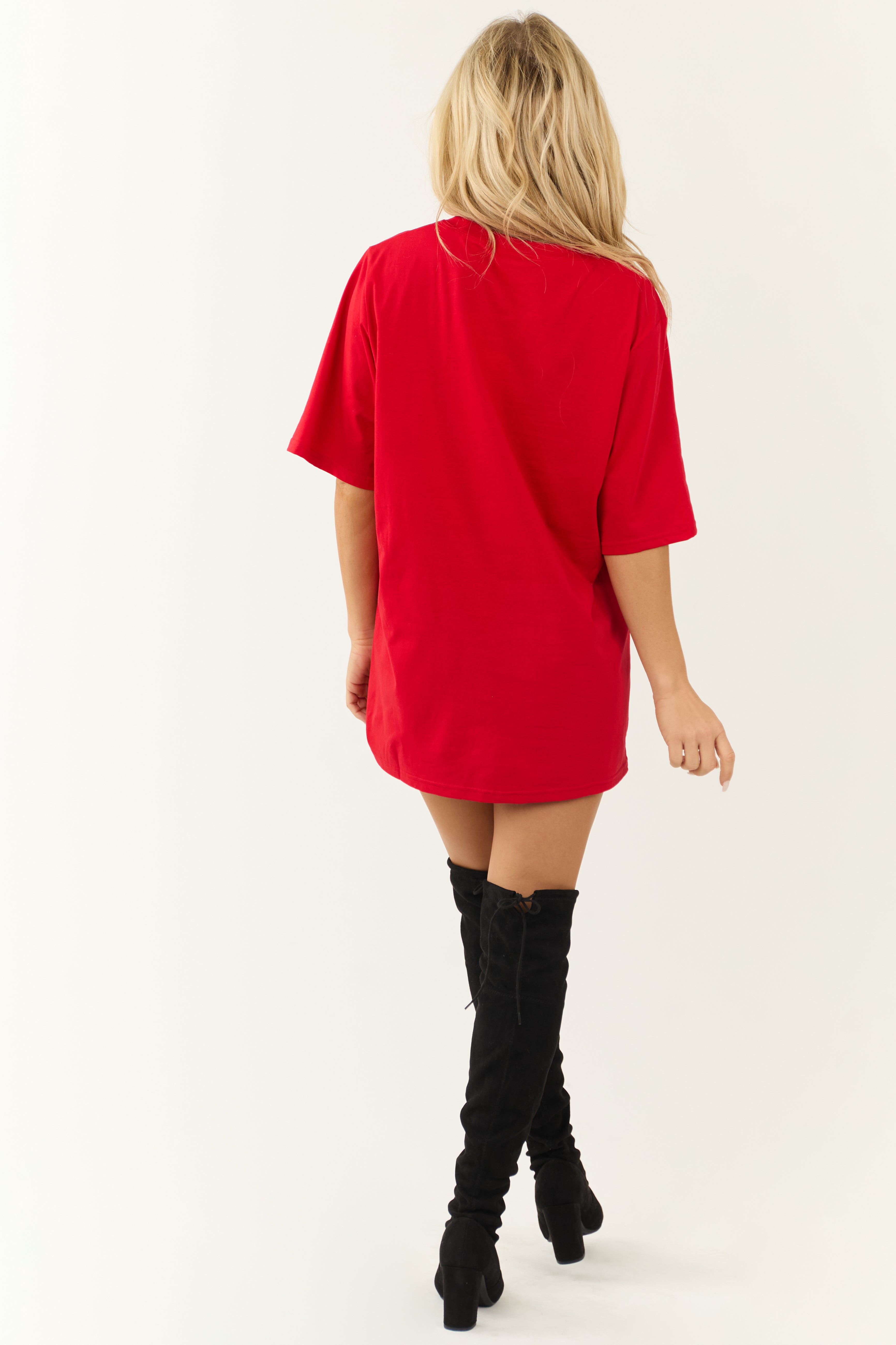 Scarlet Nutcracker Sequin Tee Shirt Mini Dress