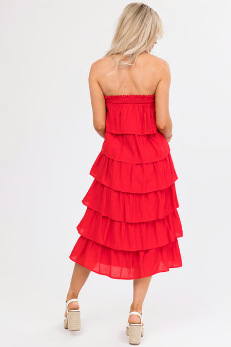 Scarlet Ruffle Convertible Maxi Skirt Midi Dress