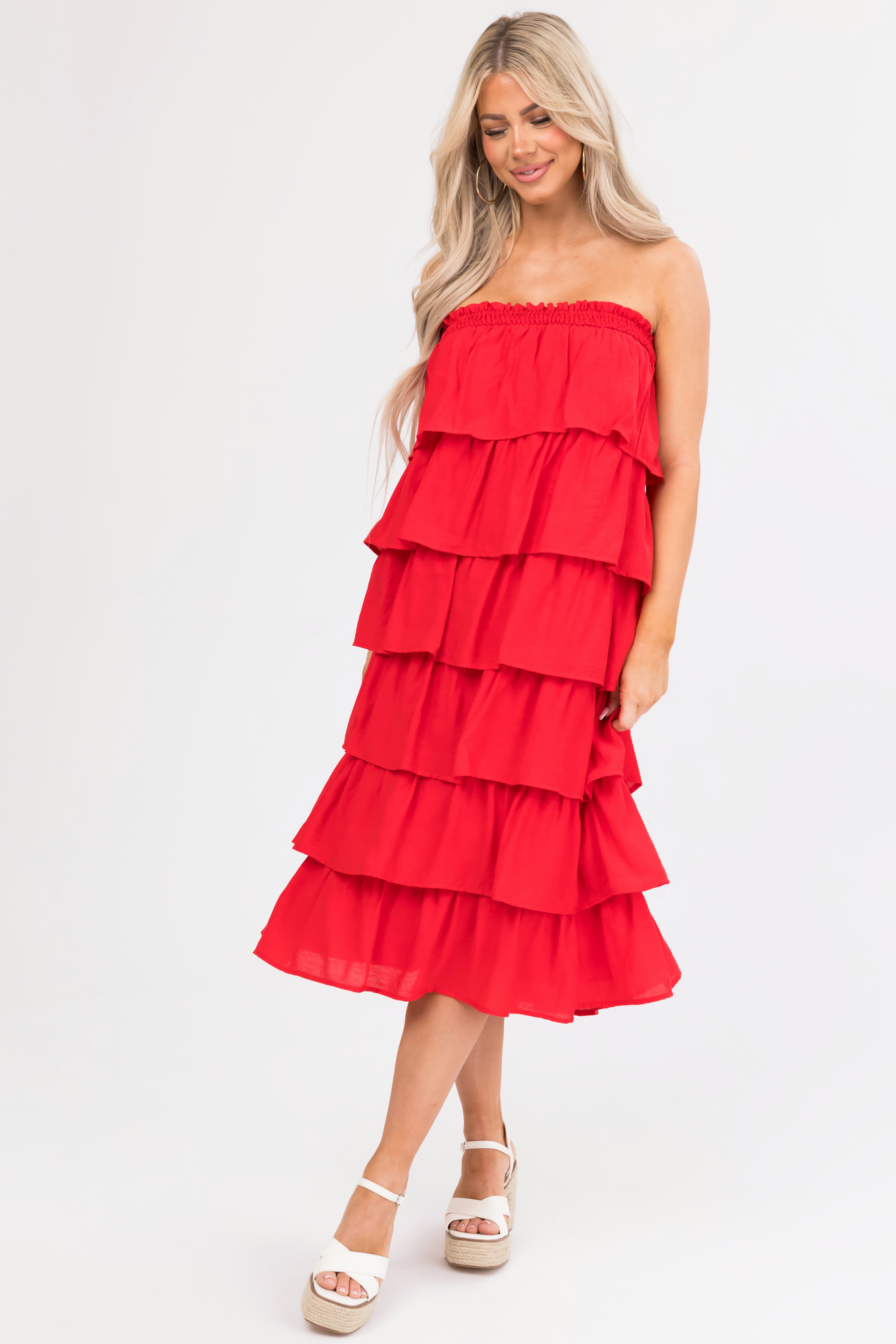 Idem Ditto Scarlet Ruffle Convertible Maxi Skirt Midi Dress Size S