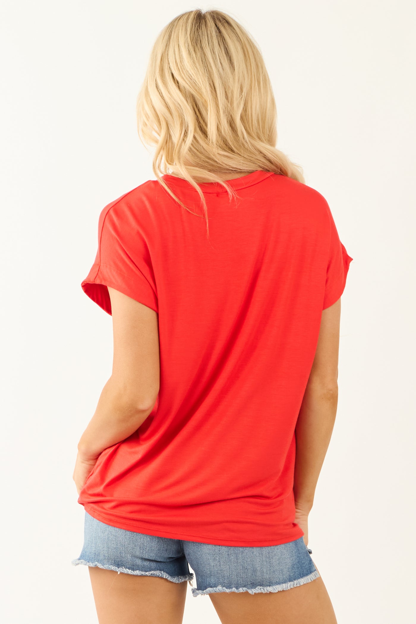 Scarlet Short Sleeve Round Neckline Knit Top