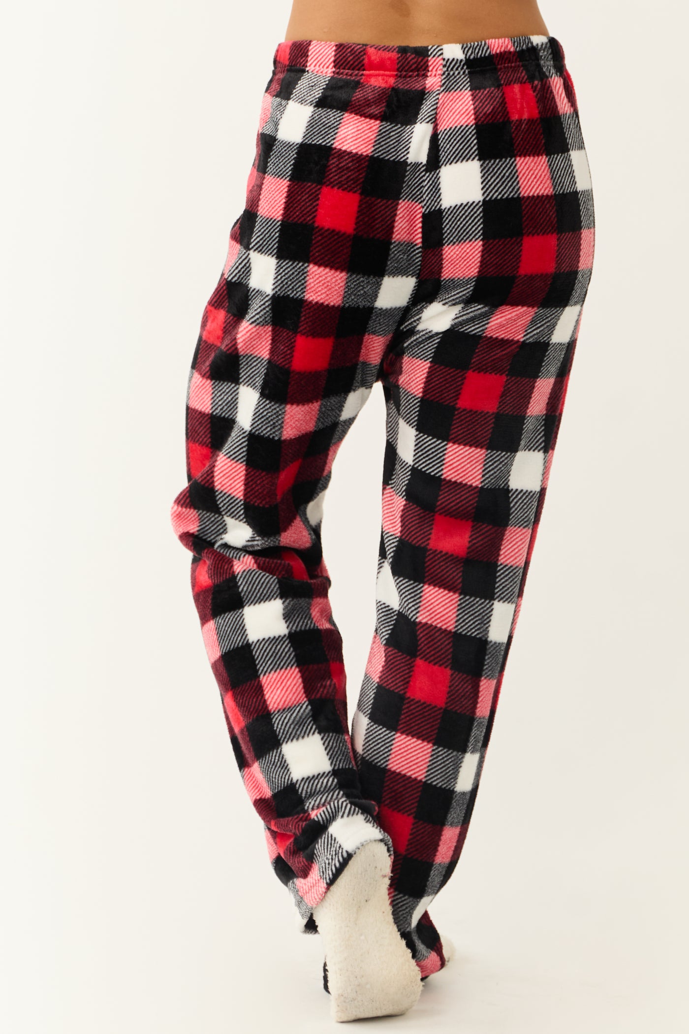 Scarlet and Black Buffalo Plaid Fleece Pajama Pants