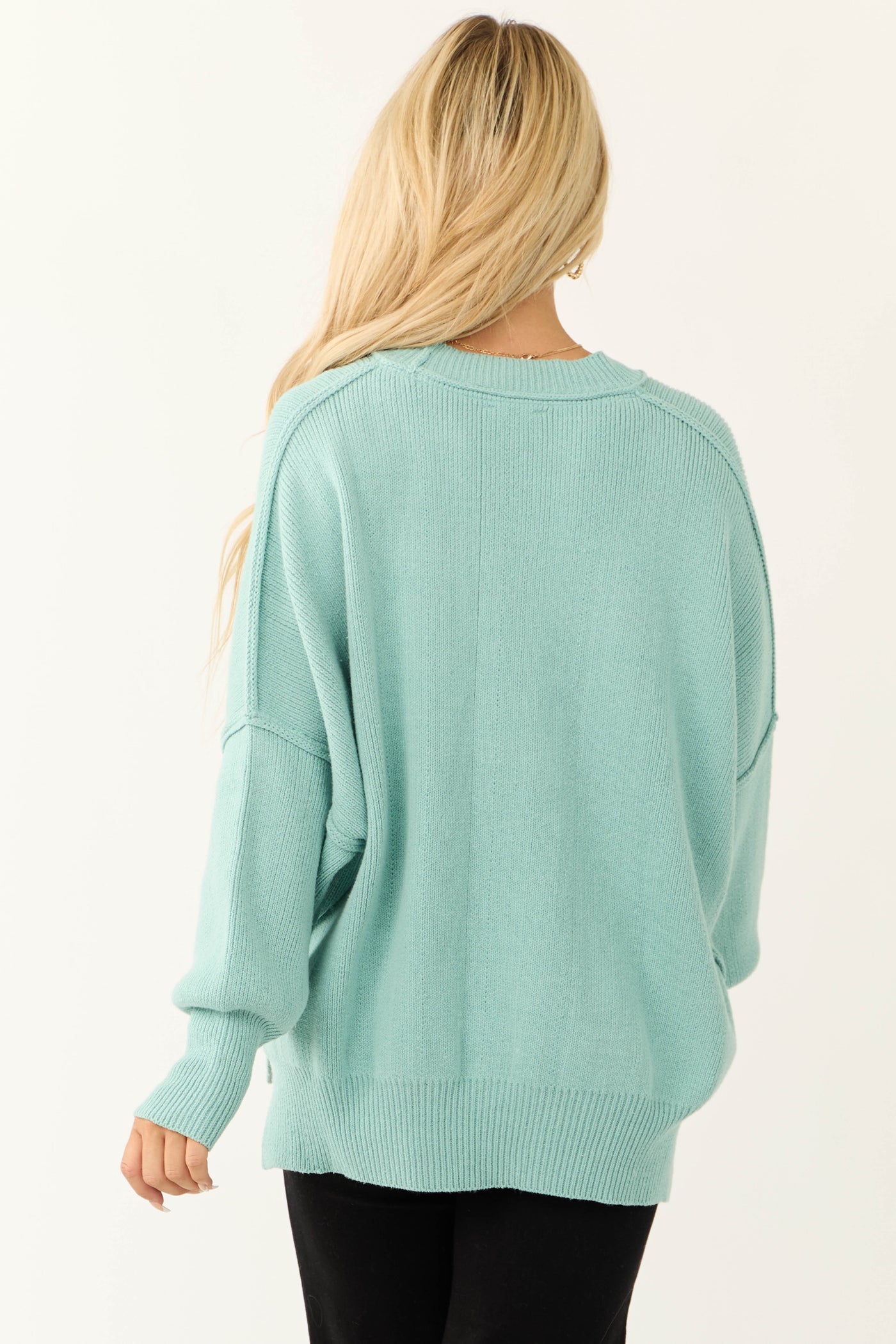 Seafoam Oversized Drop Shoulder Cozy Sweater