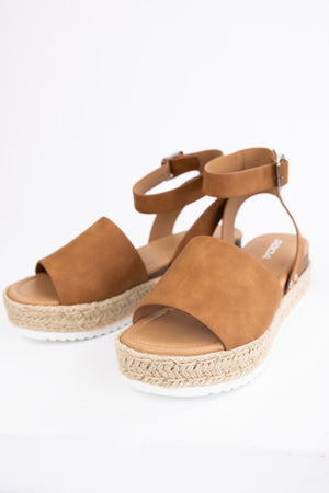 Sepia Ankle Strap Espadrille Platform Sandals