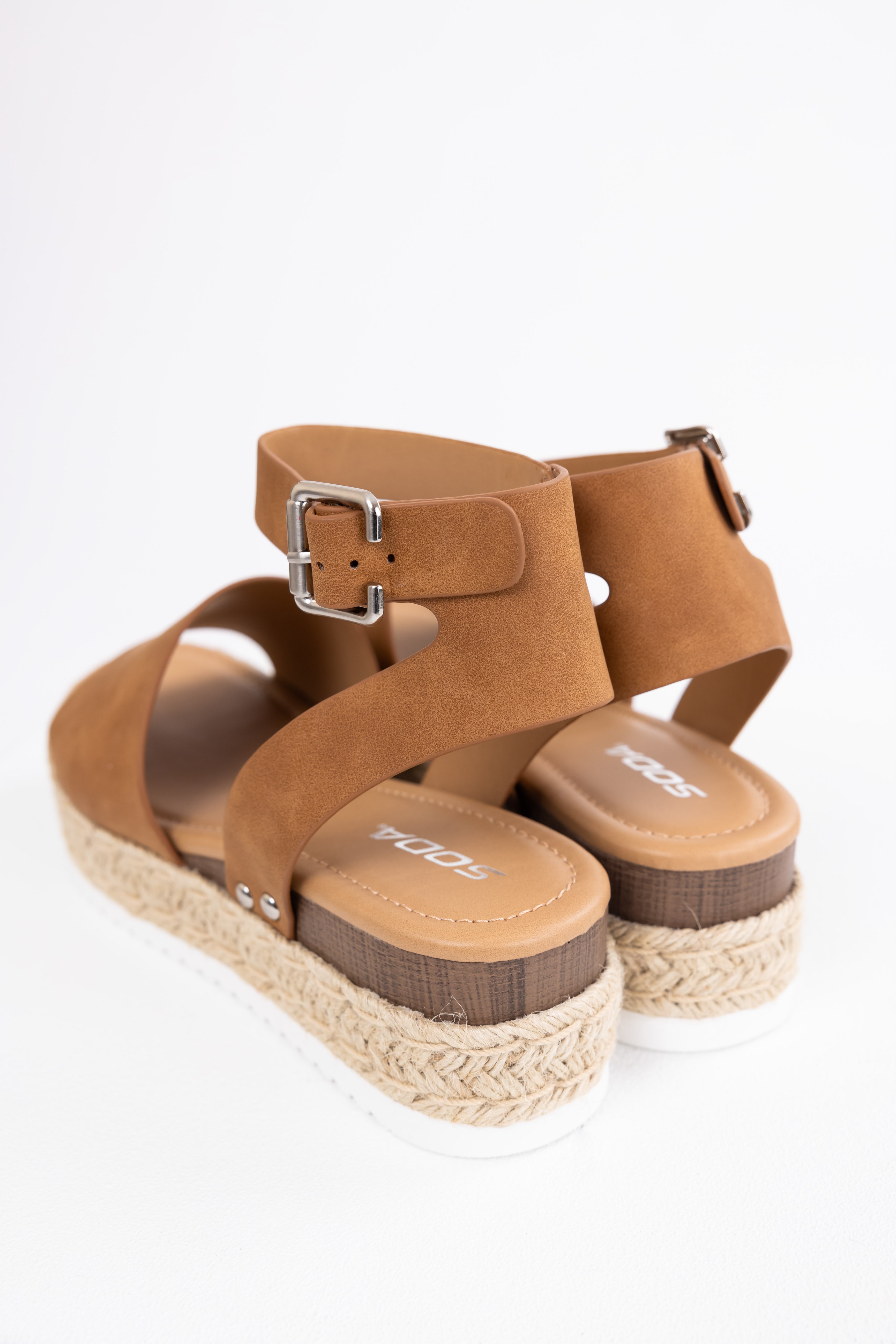 Sepia Ankle Strap Espadrille Platform Sandals