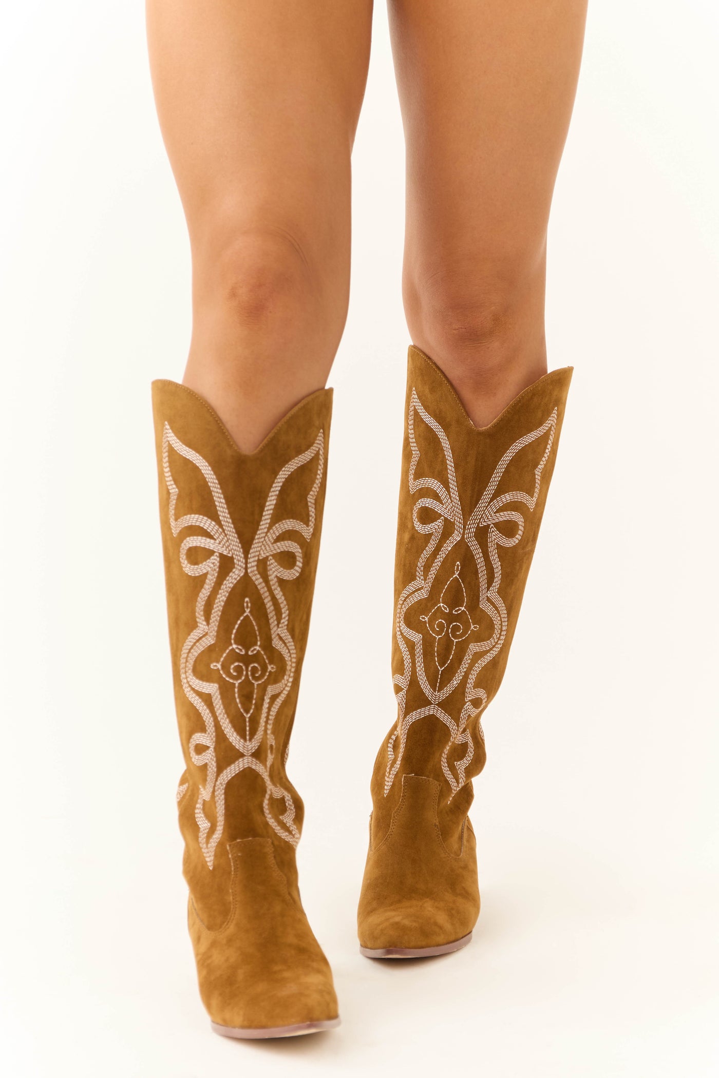 Sepia Pointed Toe Knee High Western Boots