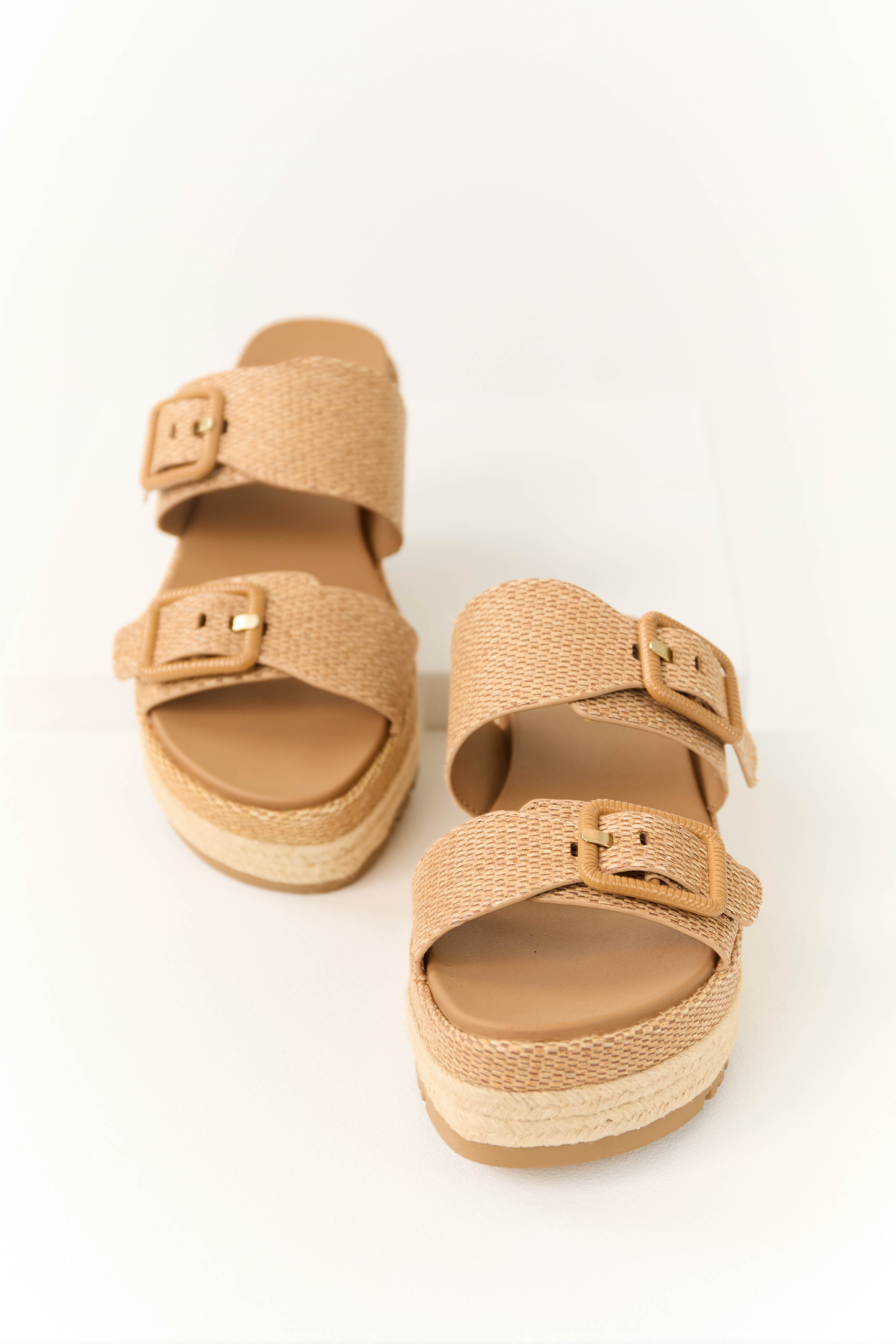 Sepia Woven Espadrille Platform Sandals