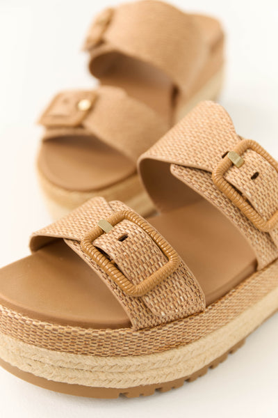 Sepia Woven Espadrille Platform Sandals