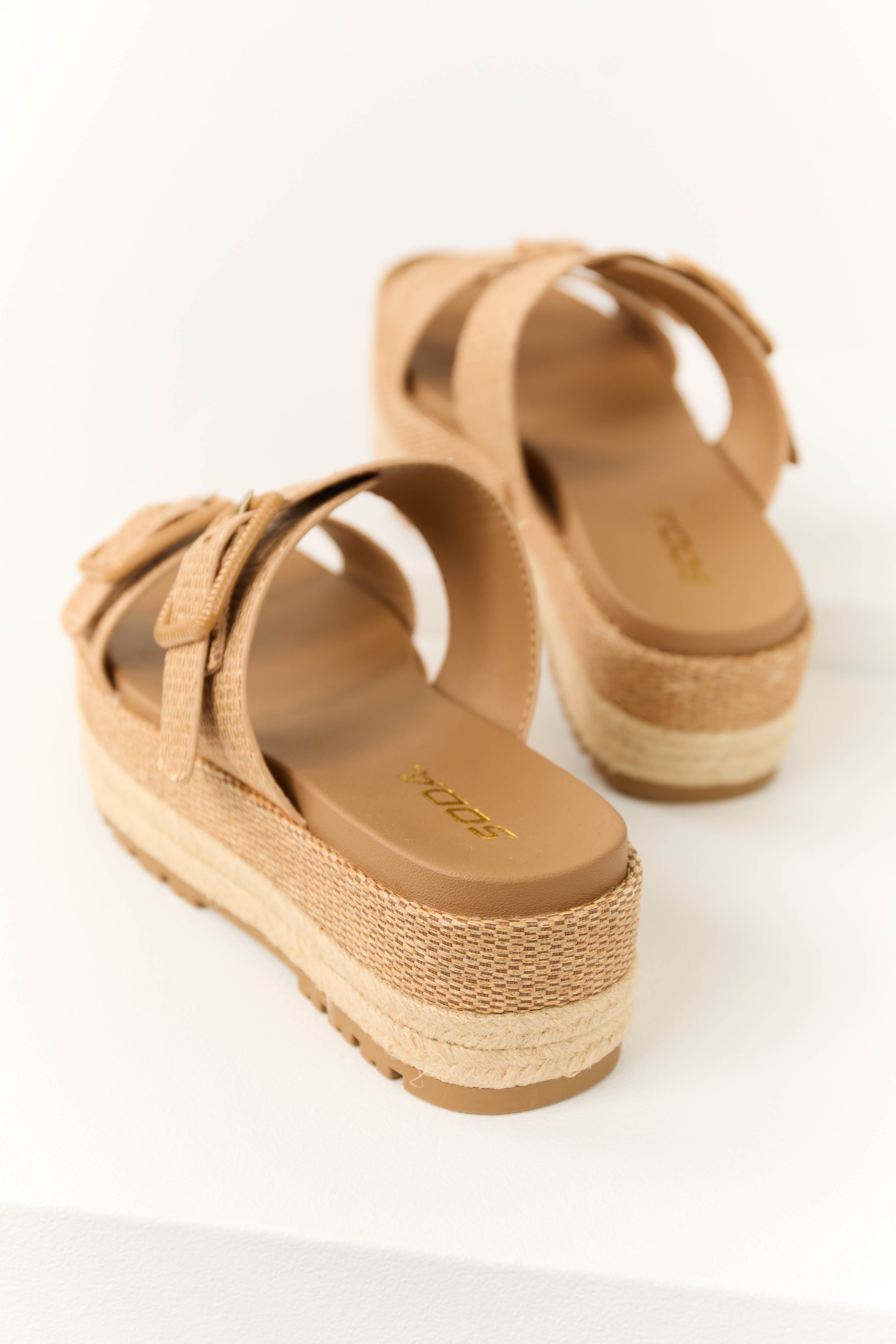 Sepia Woven Espadrille Platform Sandals