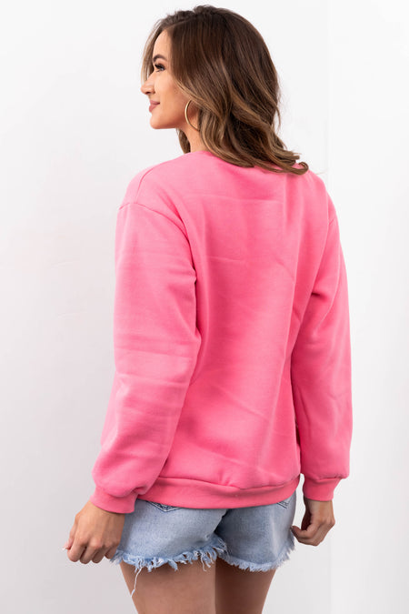 She+Sky Baby Pink 'Smile' Sequin Sweatshirt