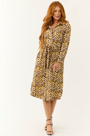 She+Sky Canary Yellow Button Down Dress