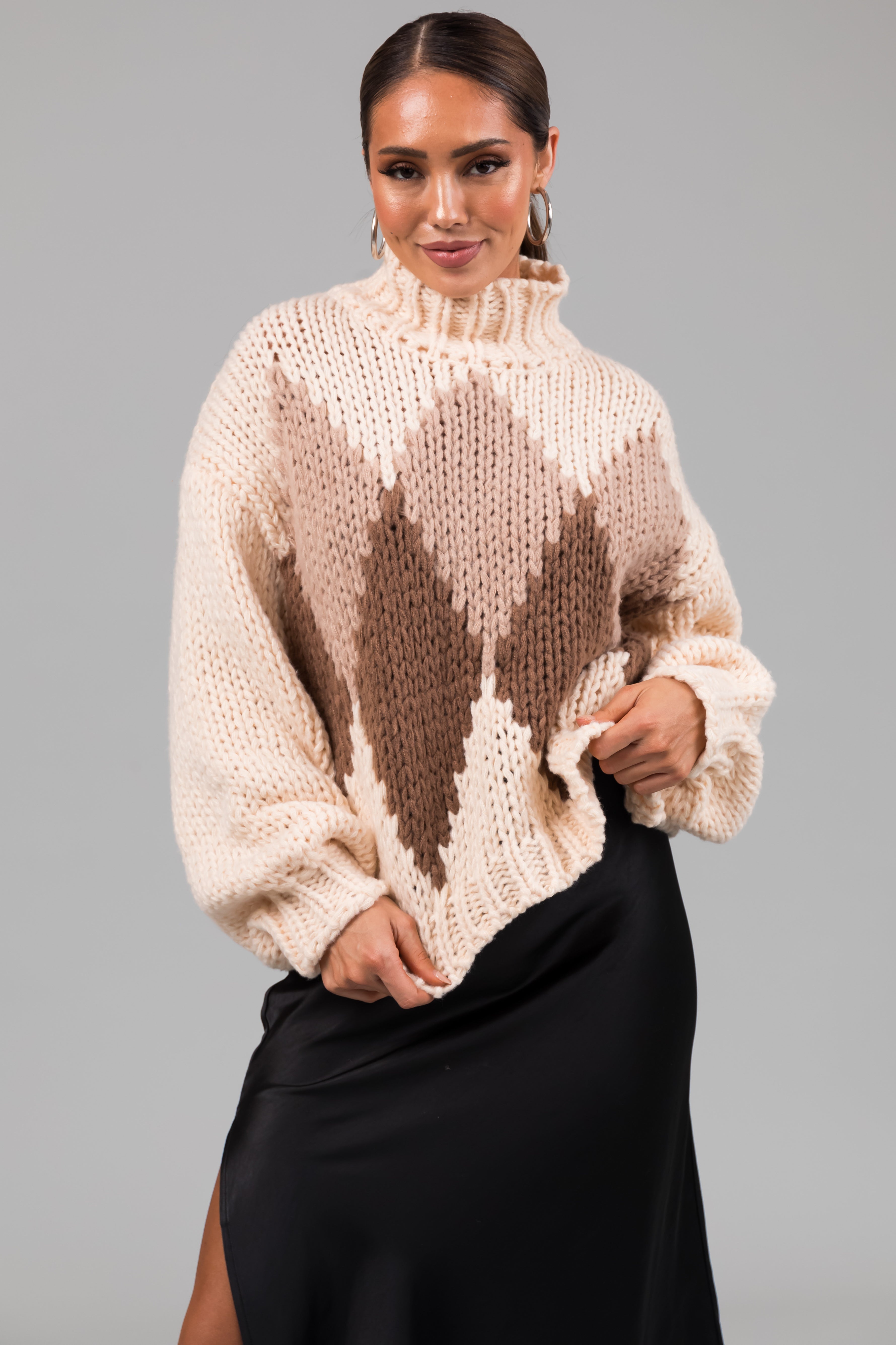 She+Sky Champagne Diamond Sweater