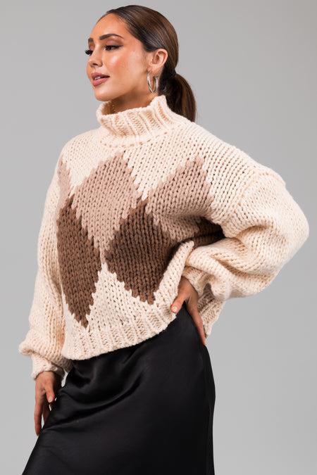 She+Sky Champagne Diamond Sweater