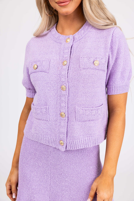 She+Sky Iris Textured Knit Button Down Cardigan