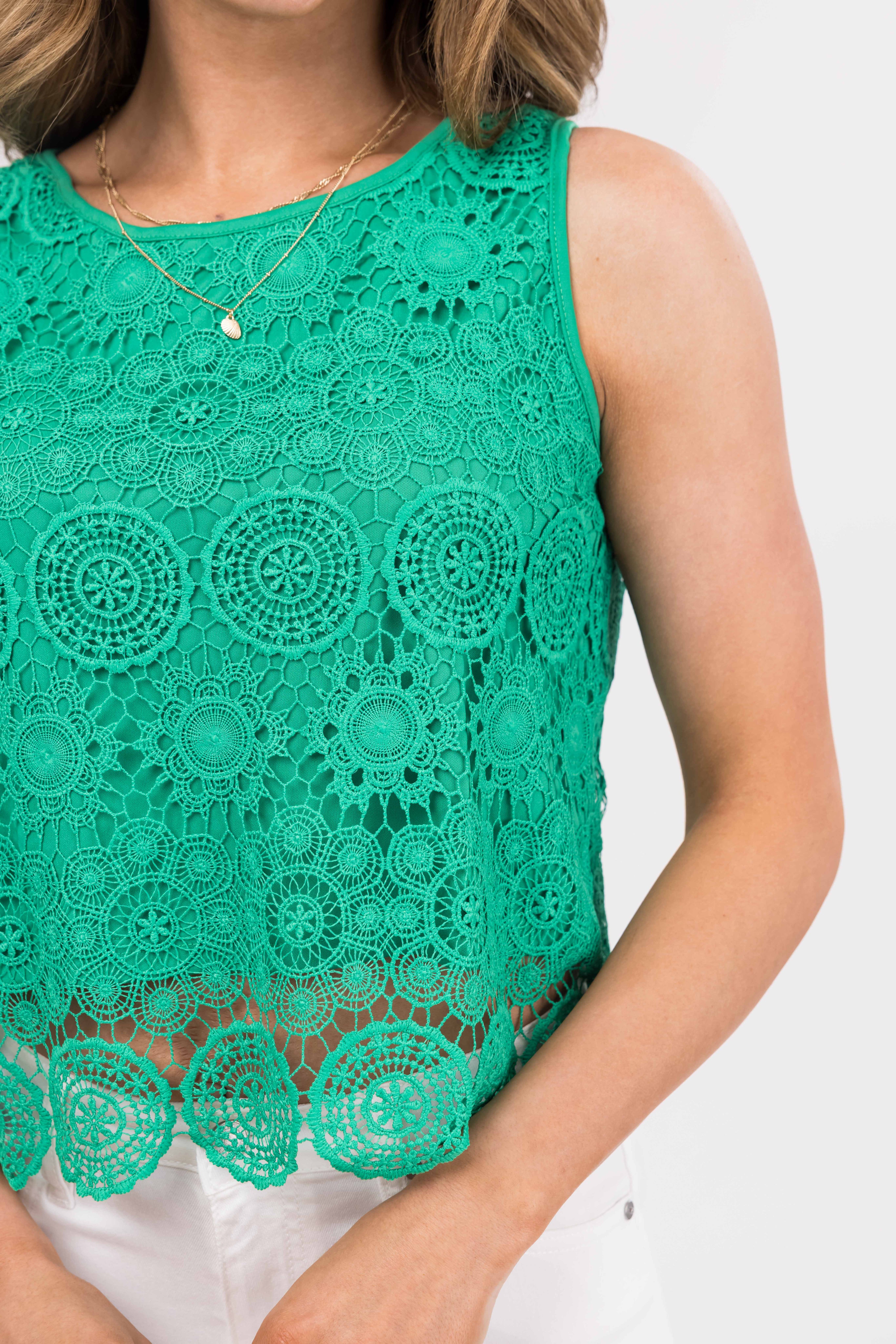 Crochet lace tank top on sale