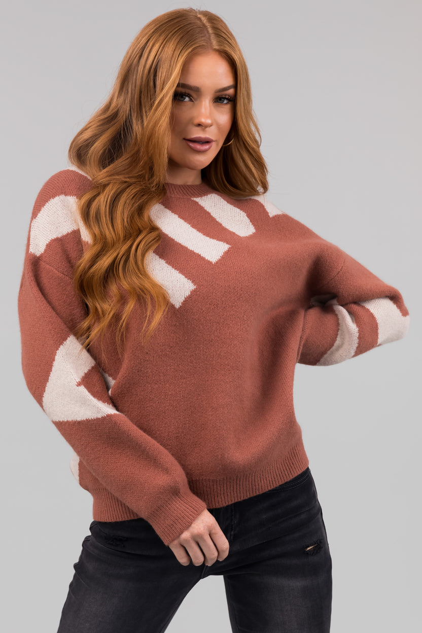 Sienna Asymmetrical Stripe Long Sleeve Sweater