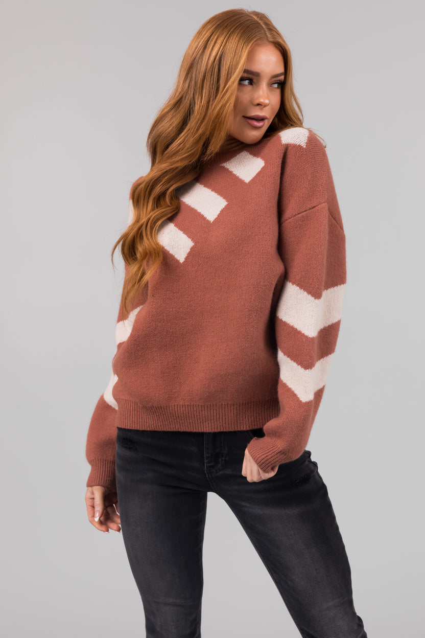 Sienna Asymmetrical Stripe Long Sleeve Sweater