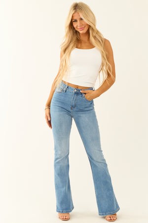 Signature 8 Medium Wash Flare High Waist Jeans