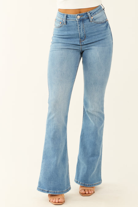 Signature 8 Medium Wash Flare High Waist Jeans