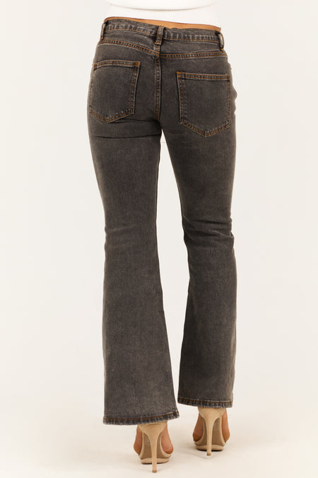 Signature 8 Washed Charcoal Low Rise Bootcut Jeans