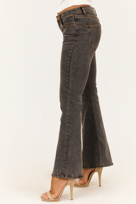 Signature 8 Washed Charcoal Low Rise Bootcut Jeans