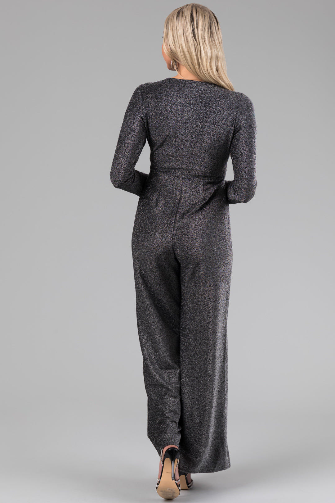 Silver long best sale sleeve jumpsuit