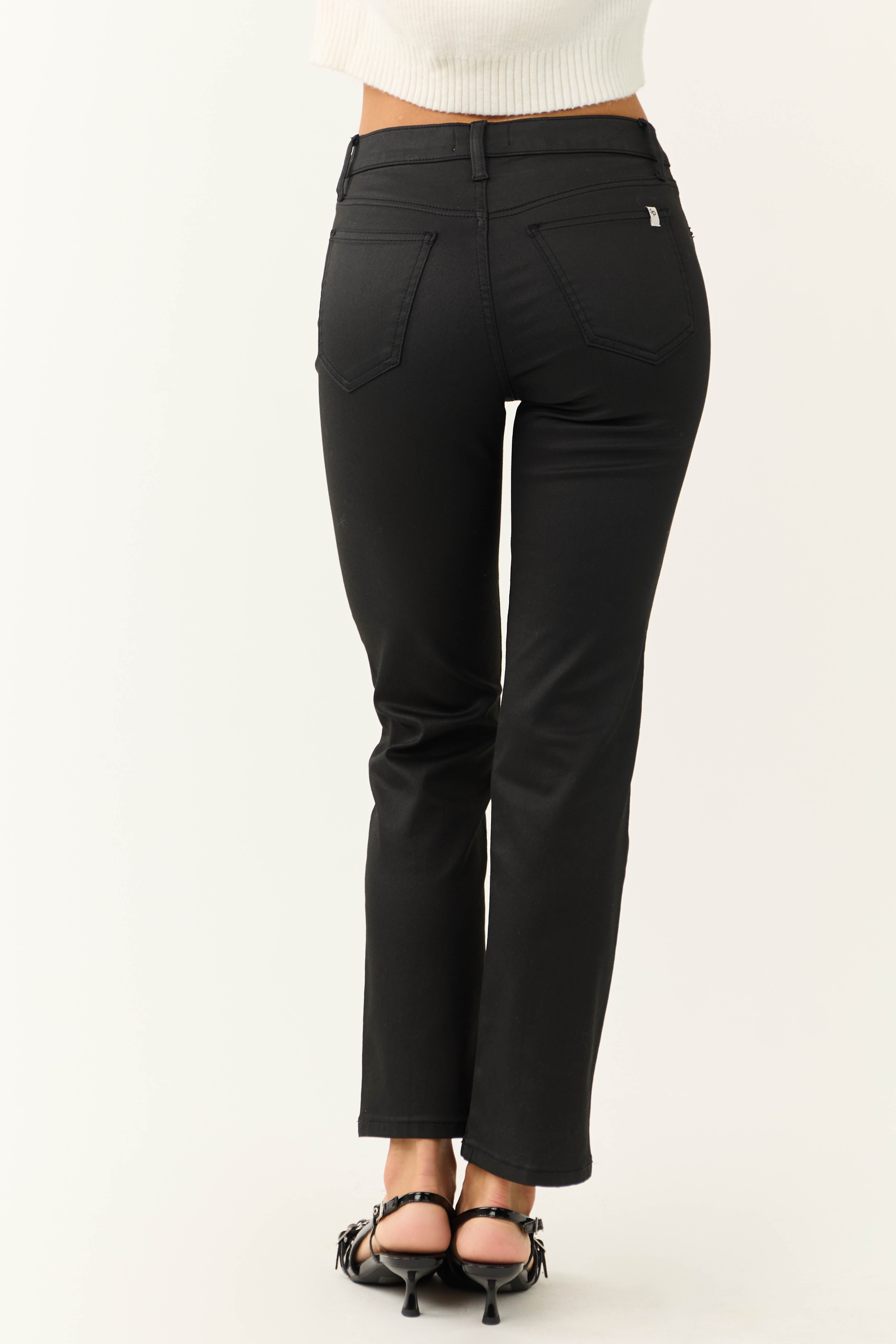 Sneak Peek Black Medium Rise Straight Leg Jeans