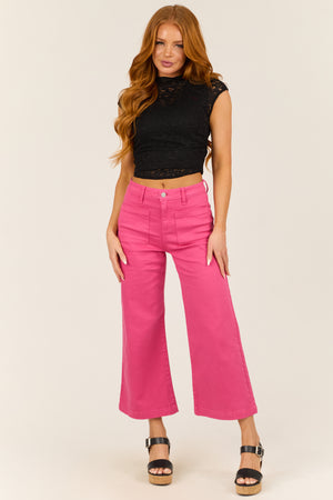 Sneak Peek Dark Bubblegum Wide Leg Jeans