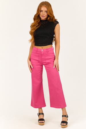 Sneak Peek Dark Bubblegum Wide Leg Jeans