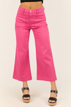 Sneak Peek Dark Bubblegum Wide Leg Jeans