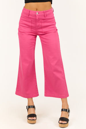 Sneak Peek Dark Bubblegum Wide Leg Jeans